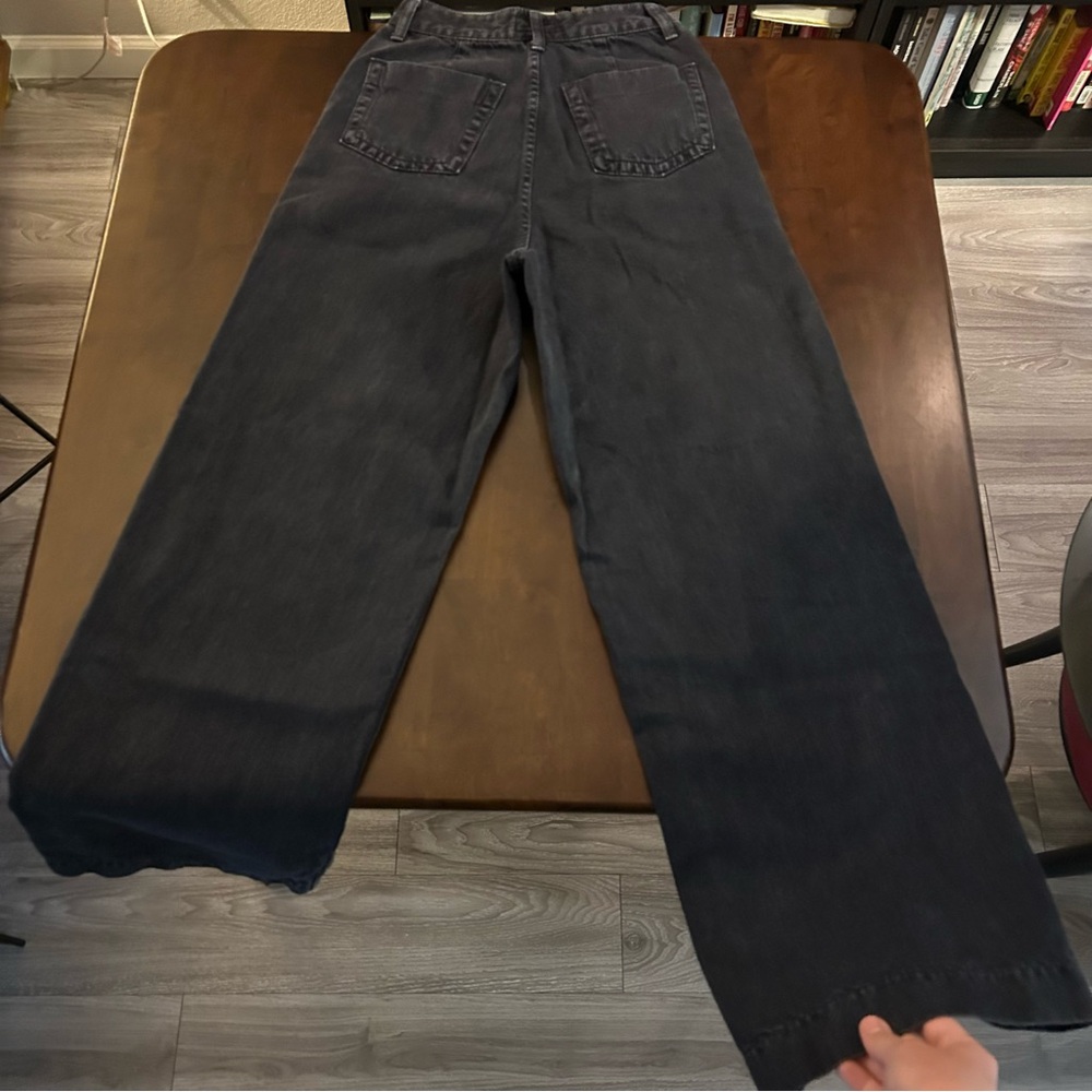 NWT Moia curved dyed denim black wide leg pant size S - Picture 16 of 16
